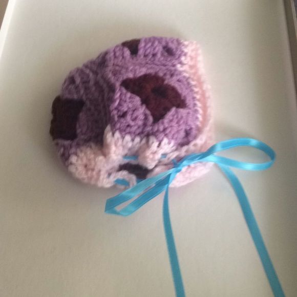 Handmade Newborn-3 mo baby bonnet bundle item only! - Picture 1 of 4